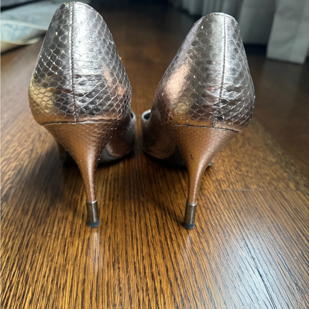 Dolce & Gabbana Metallic Python Embossed Leather … - image 4